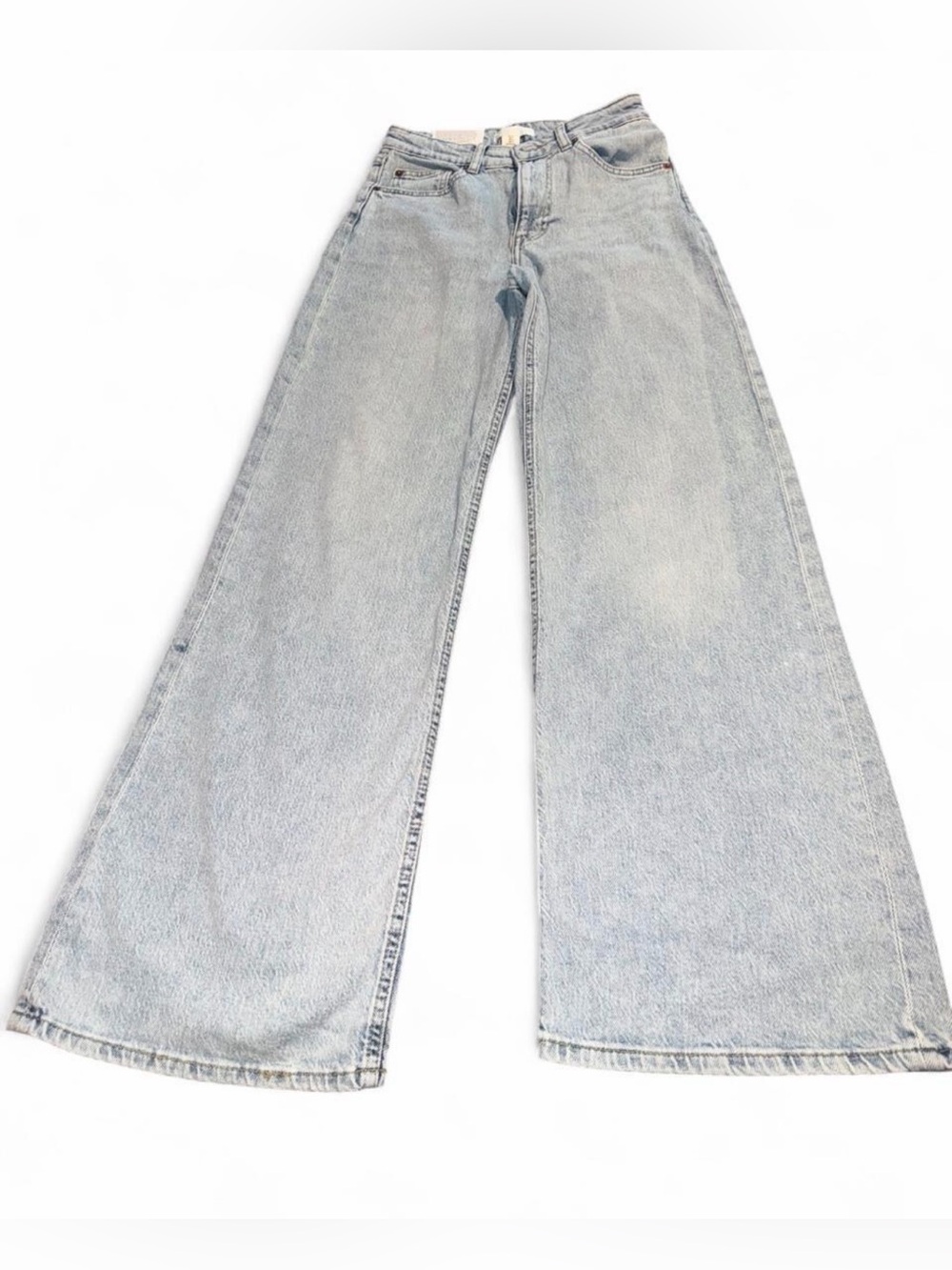 H&M Wide-Leg Light Blue Denim Jeans